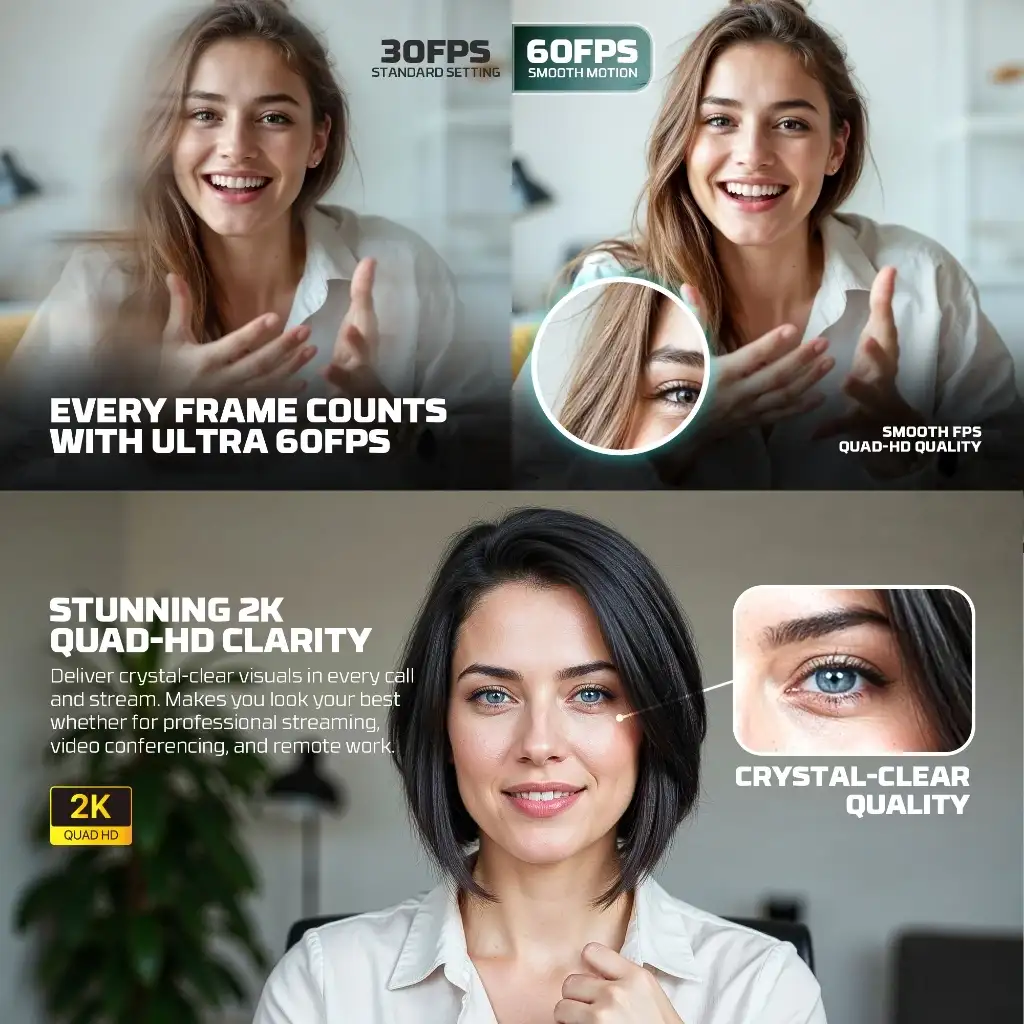 FANTECH WEBCAM C50 2K Quad HD 60 FPS 1080p Auto Focus