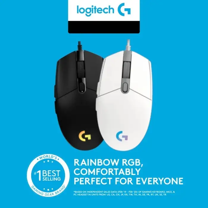 Logitech G102 V2 LightSync Gaming Mouse RGB Black