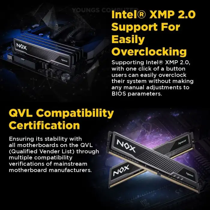APACER NOX DDR4 16GB Kit 3200Mhz (2x8GB) NON RGB (White)