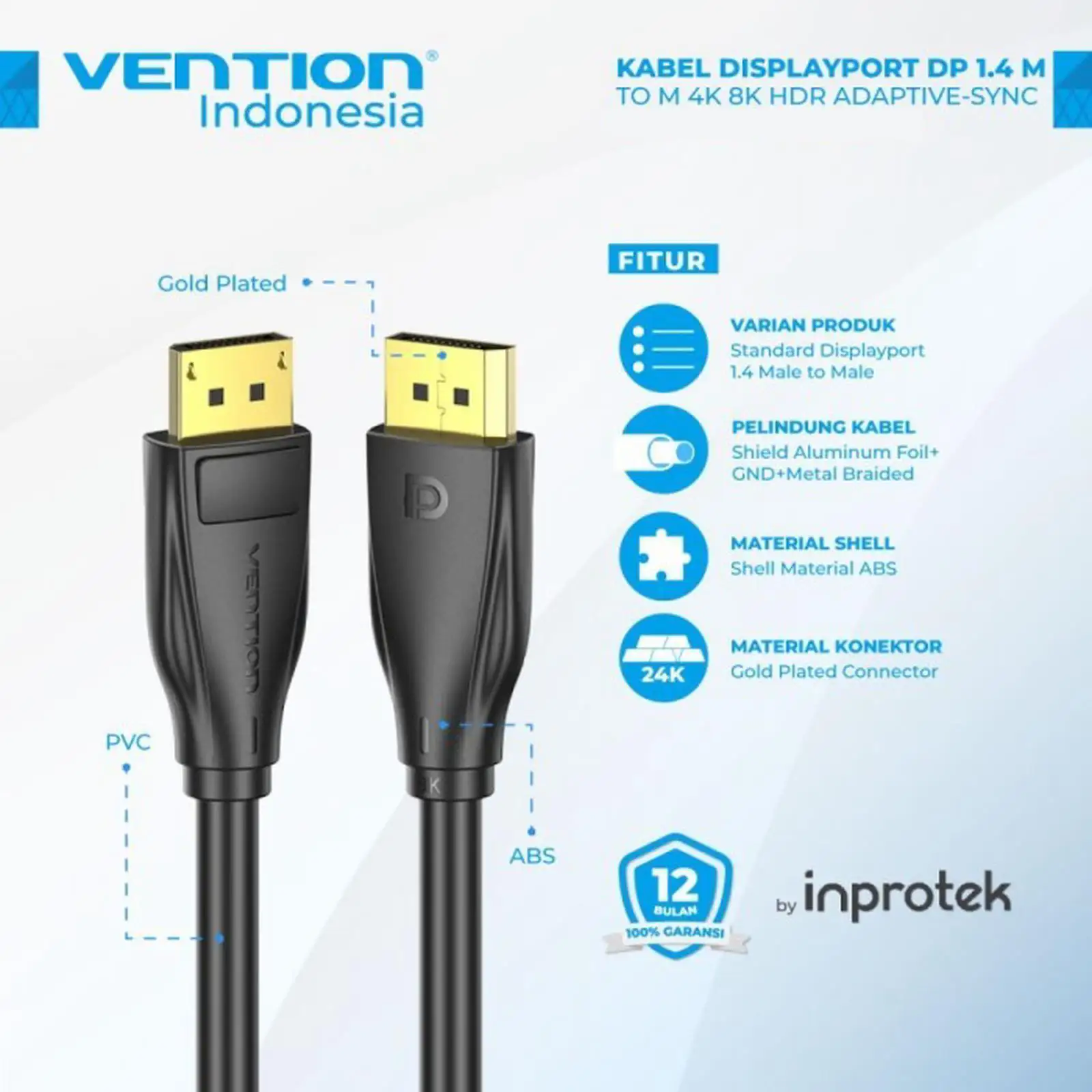 VENTION KABEL DISPLAY PORT 1.4 8K 2M BLACK (HCDBH)