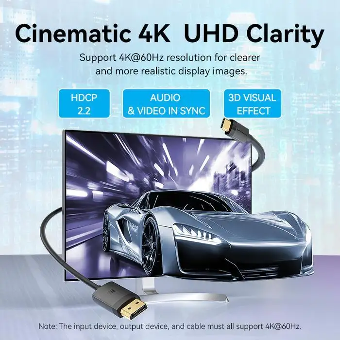 VENTION KABEL TYPE -C TO DP 2M 4K Black ( CRJBH )