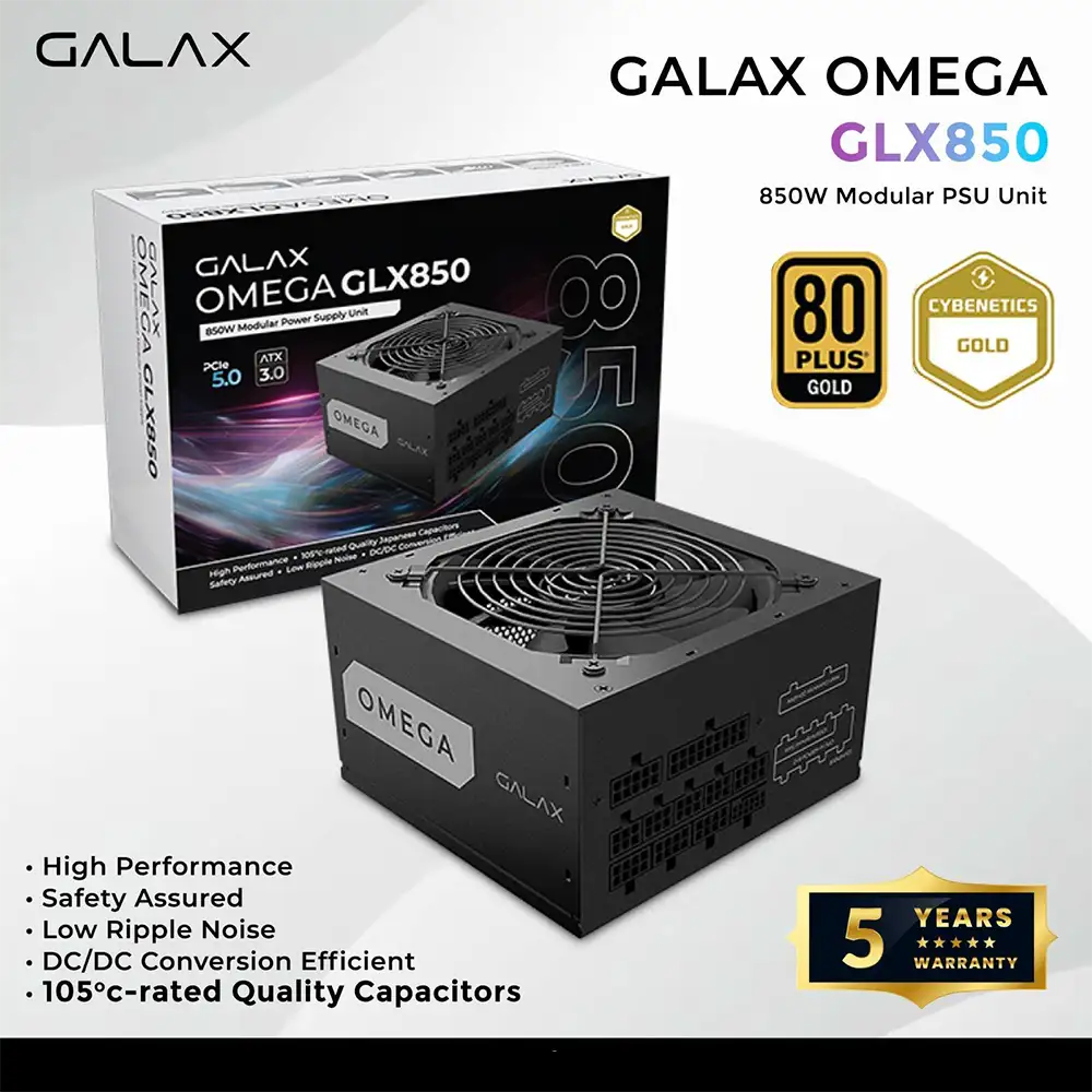 GALAX OMEGA GLX850 850Watt 80+ Gold Pcie5.0 ATX3.0 Full Modular