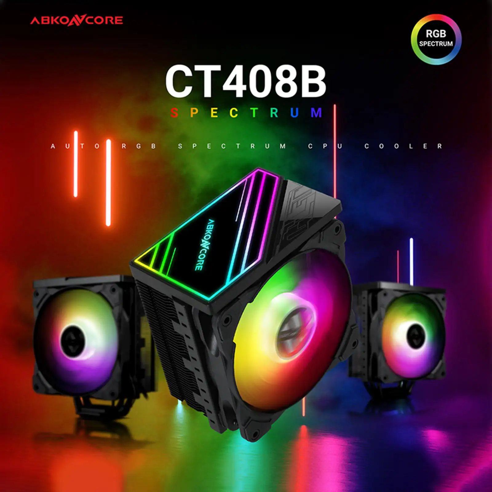 ABKO COOLSTORM T408B 1FAN RGB + LED Panel