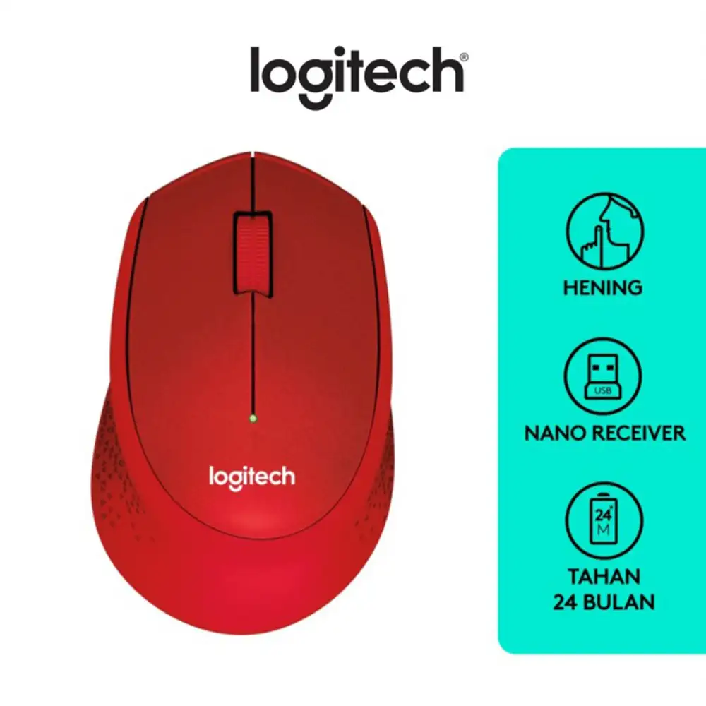 Logitech M331 SILENT WIRELESS Mouse Red