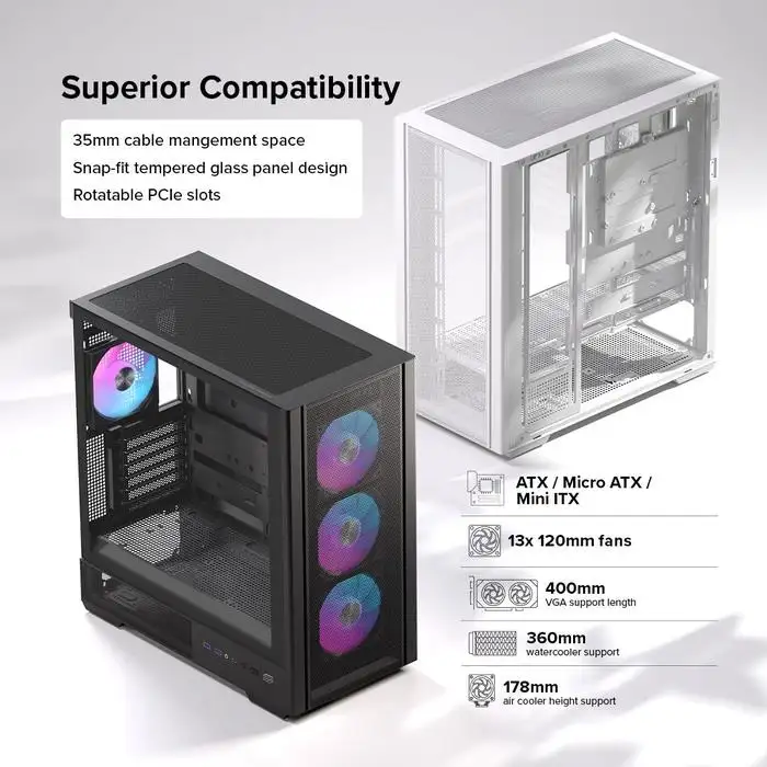EINAREX Pulse P800X ATX + 3x Fan 14cm + 1x Fan 120cm ARGB