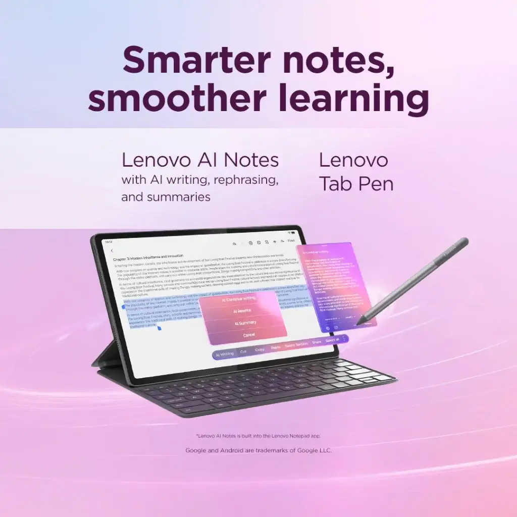 Lenovo Idea Tab Plus 8GB 256GB Keyboard + Pen Cloud Grey 12.1" 2.5K MediaTek Dimensity 6400