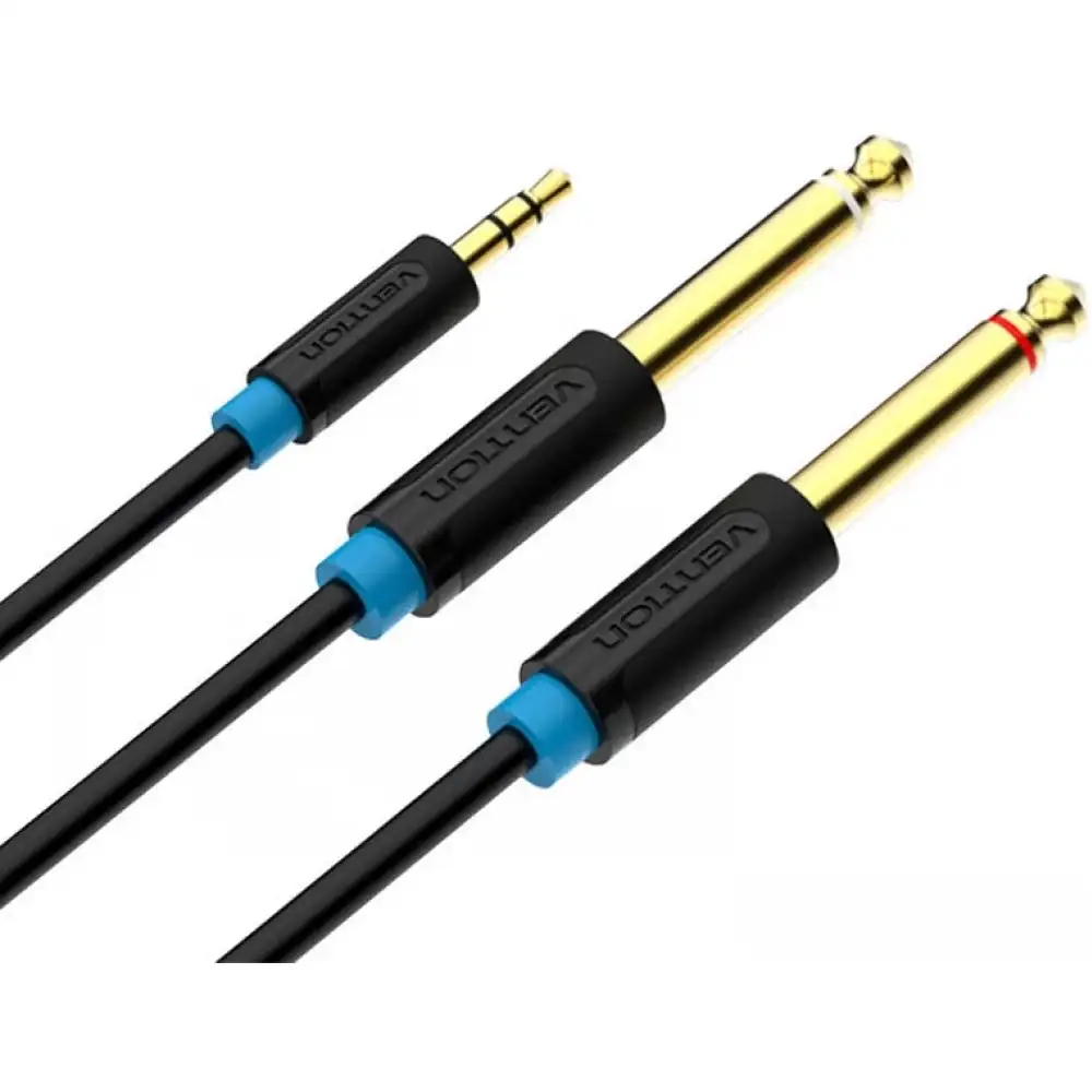 Vention Kabel Audio 3.5mm TRS MALE TO DUAL 6.35MM MALE 1M